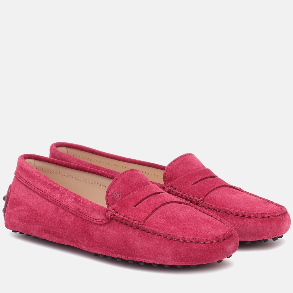 TOD'S Gommino Suede Driving Shoes pink